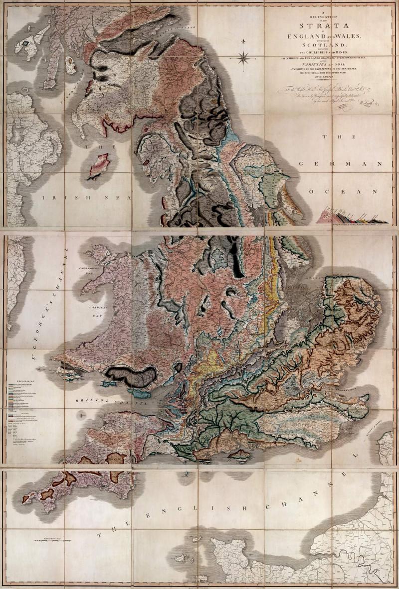 William Smith Geologic Map of Britain 1815